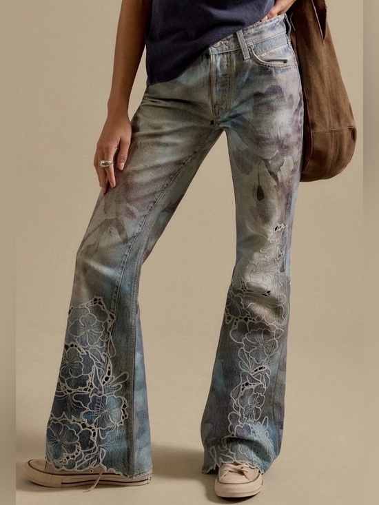 We The Free Denim - Free People West Coast Illusions Cutwork Jeans We The Free Embroider Watercolor